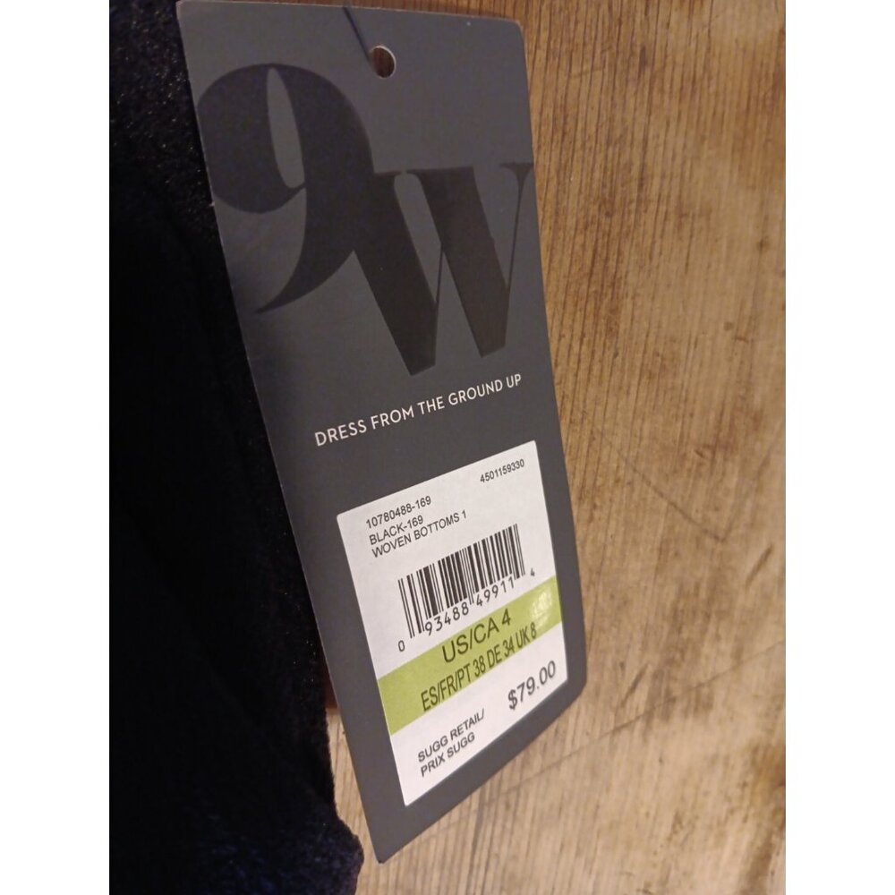Nine West Womens 4 Slim Ankle High Rise Dress Pants Black Tie Sash Waist NWT $79 - Picture 3 of 7